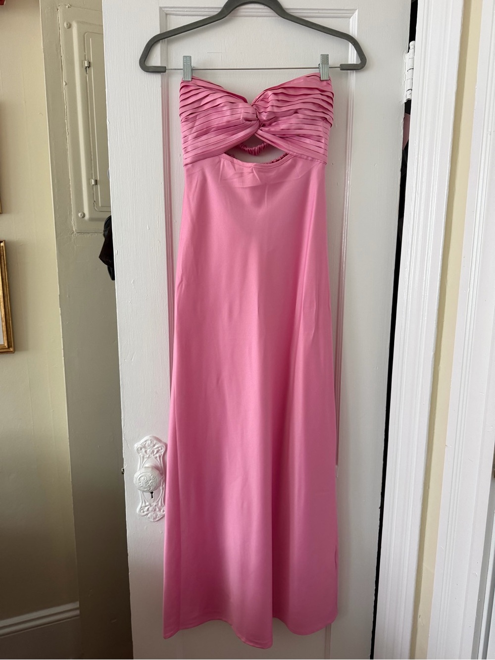 Hello Molly Strapless Twist-Bust Pink Gown